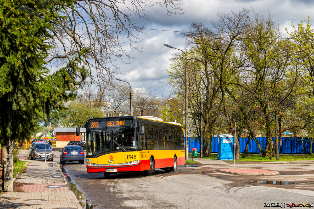 1548
W zwiÄzku z jednokierunkowym zamkniÄciem dla ruchu koĹowego ul. Marsa na odcinku (PĹatnerska) â ĹťoĹnierska/Rekrucka uruchomiona zostaĹa linia Z83, kursujÄca na trasie PKP RembertĂłw - Zielona.
