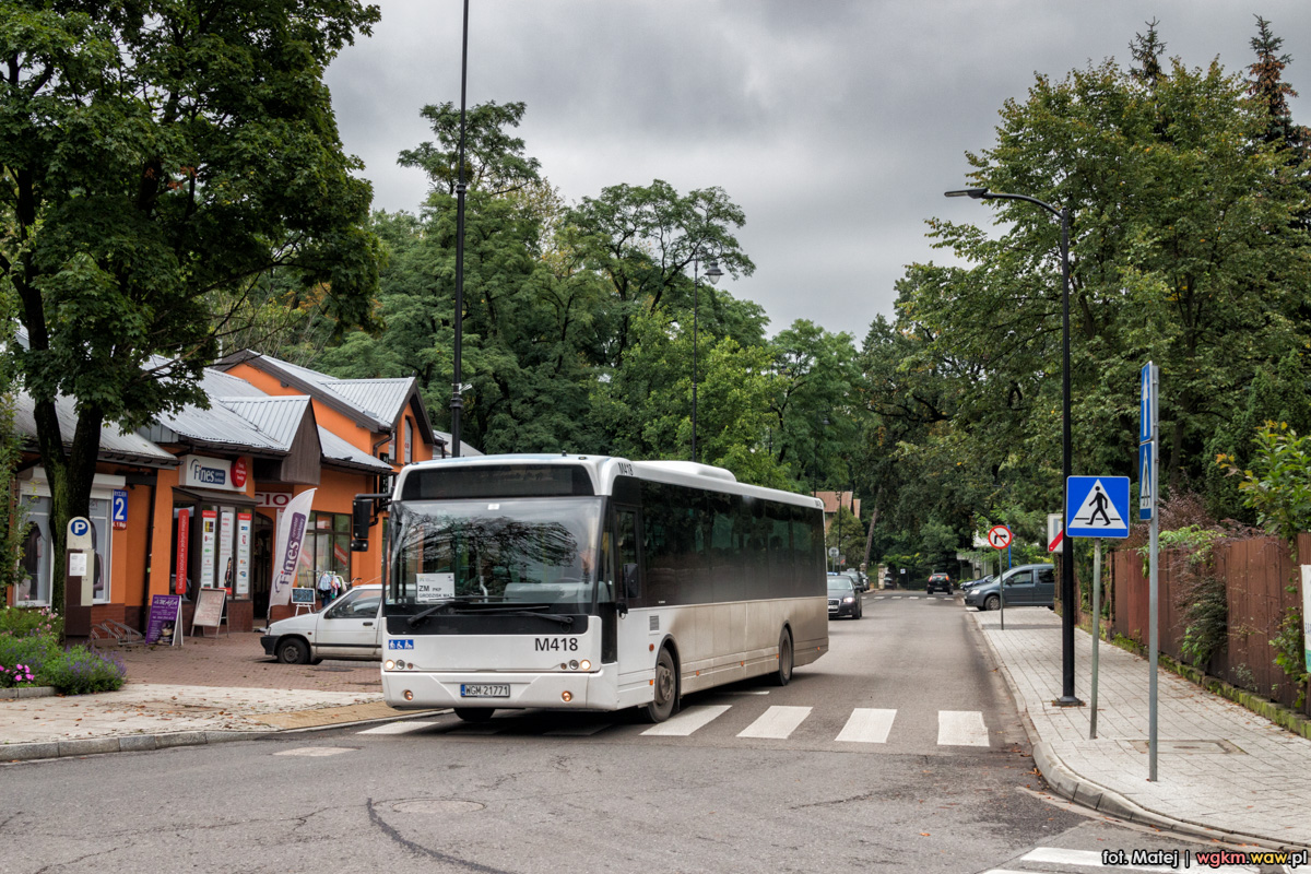 M418
Szczytowa linia ZM kursujÄca z Grodziska Mazowieckiego do MilanĂłwka w ramach ZastÄpczej Komunikacji Autobusowej Kolei Mazowieckich.
