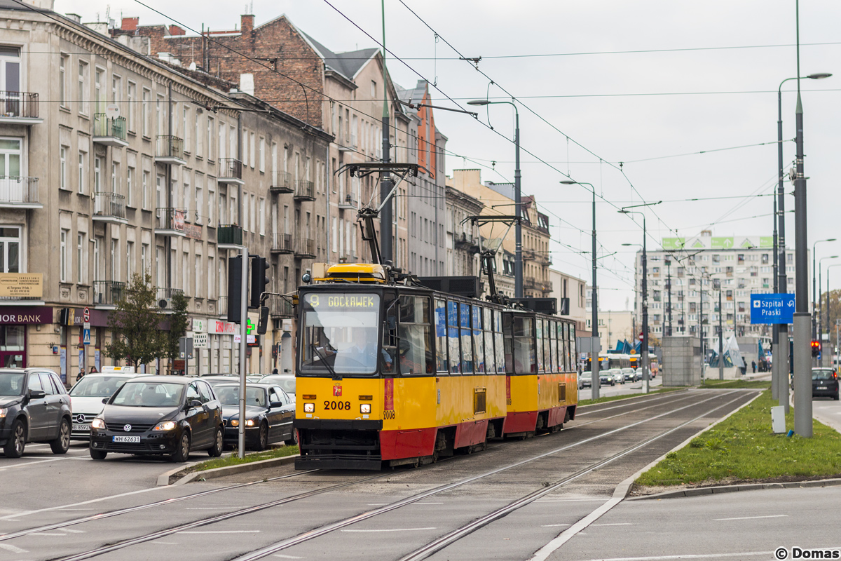 2008+2009
Jednokierunkowy objazd linii 7, 9, 22, 24 i 25 spowodowany byĹ pÄkniÄciem szyny na rondzie Dmowskiego w kierunku Pragi. Linia 9 kierowana byĹa od placu Zawiszy ulicÄ TowarowÄ, alejÄ SolidarnoĹci, TargowÄ do alei Zielenieckiej i od ronda Waszyngtona tramwaje wracaĹy na swojÄ trasÄ w kierunku Wiatracznej lub GocĹawka.
Słowa kluczowe: objazd