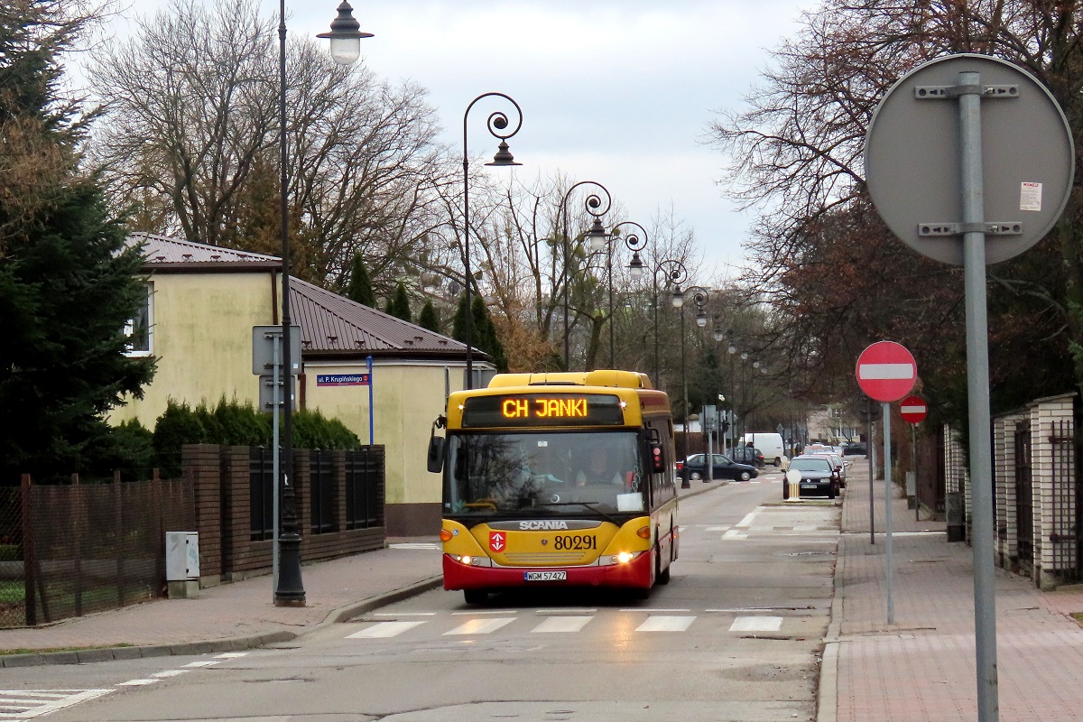 80291
Scania wykonuje kurs â4919â linii podmiejskiej w relacji Grodzisk Maz. KiliĹskiego/Sienkiewicza (13:40)-Janki Auchan (14:29). 
