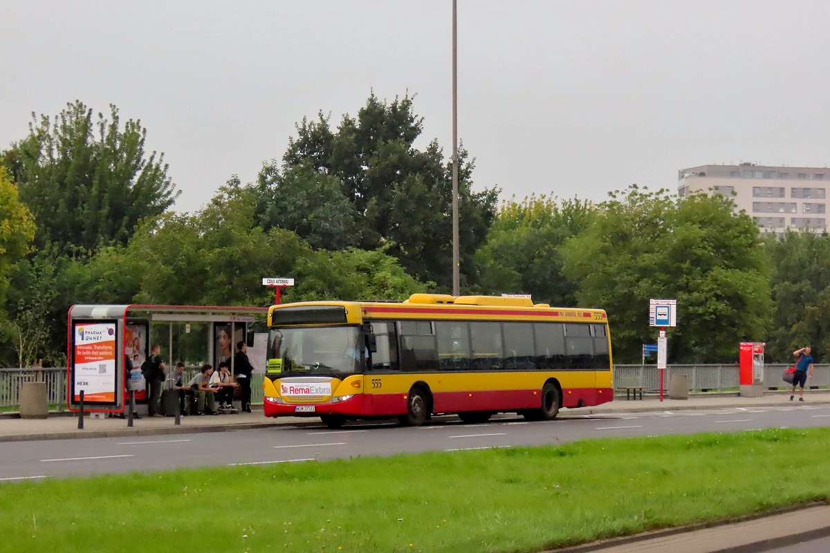 80255 (ex. A555)
Scania stoi na przystanku âDw. Zachodni  01â jako kurs linii specjalnej RemaExtra â PaszkĂłw Ptak Warsaw Expo (15:40)-Warszawa Dw. Centralny (16:00). 
