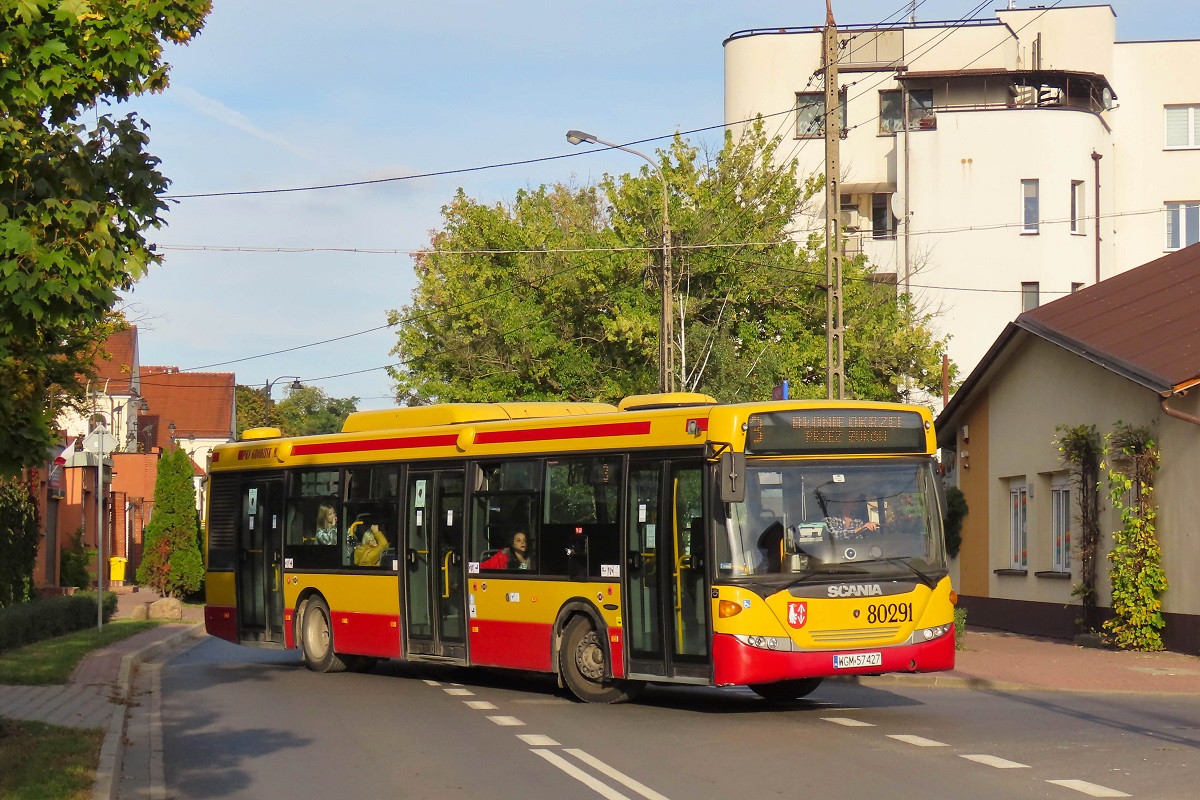 80291
Scania jedzie jako kurs linii numer 3 â Grodzisk Maz. Dw. PKP (16:15)-BĹonie Okrzei (17:02). 

