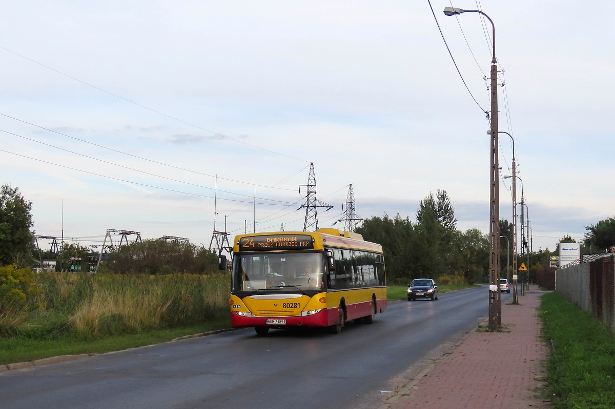 80281
Scania jedzie jako kurs linii numer 24 â Radonie PÄtla (16:20)-BaranĂłw PÄtla SzkoĹa (17:13). 
