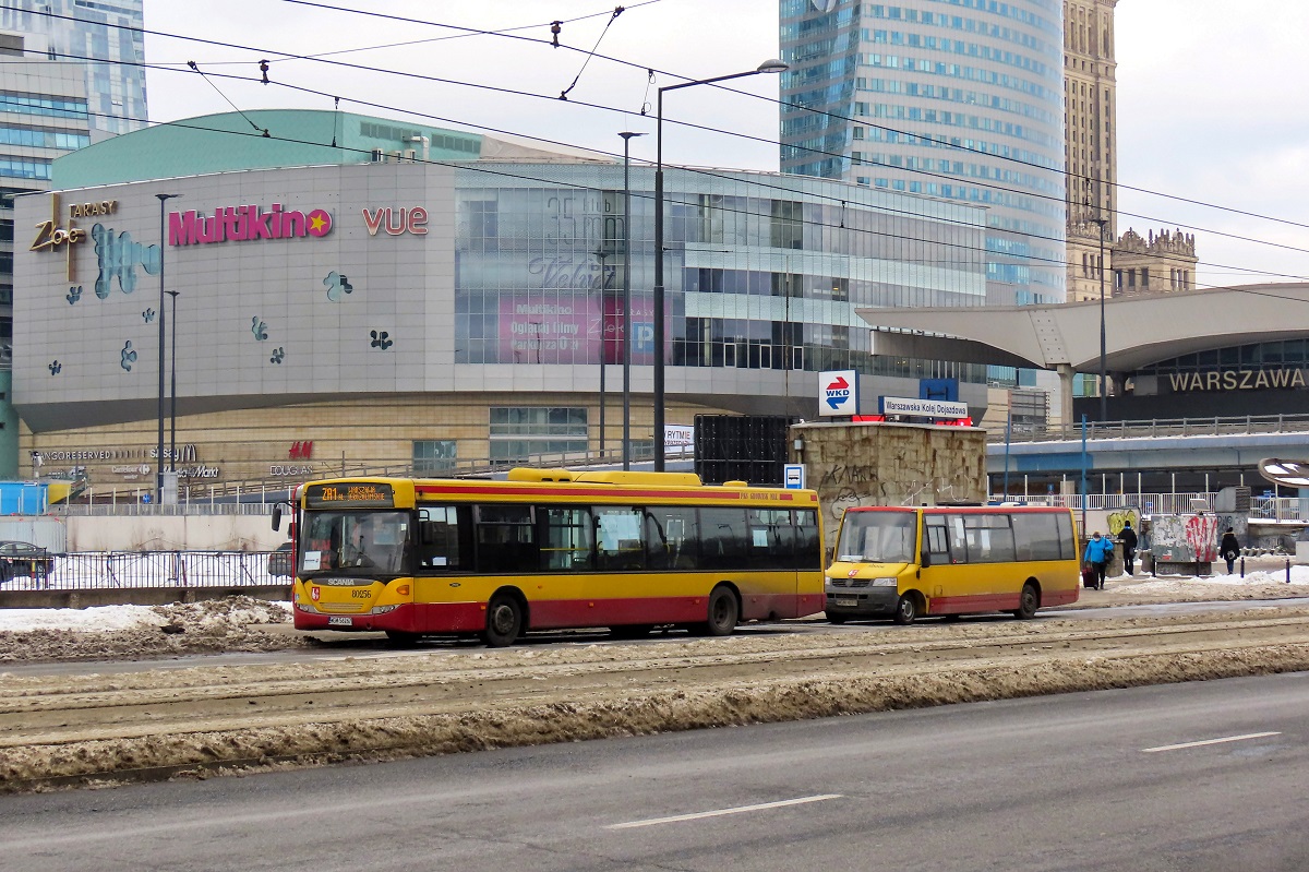 80256
Scania stoi na przystanku âDw. Centralny 06â w trakcie przerwy pomiÄdzy kursami na linii zastÄpczej WKD ZA1 (Warszawa ĹrĂłdmieĹcie WKD-Warszawa Aleje Jerozolimskie). Za niÄ VDL Berkhof ProCity #50006 w trakcie przerwy pomiÄdzy kursami na linii podmiejskiej PKS Grodzisk (Warszawa Dw. Centralny-BĹonie PKP). 

Słowa kluczowe: zawkd zima