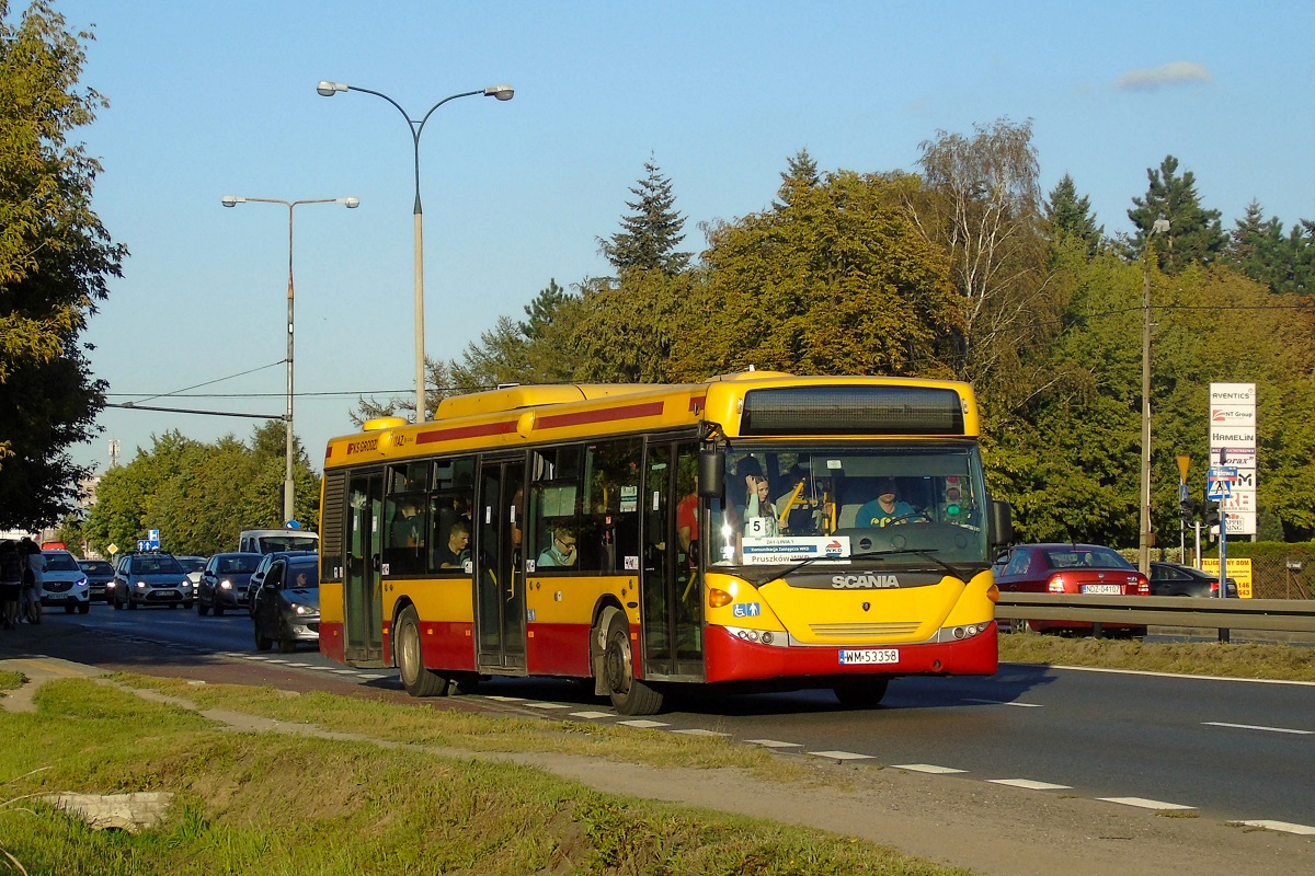 70252
Scania wyruszyĹa z przystanku "Ĺťywiecka 02" jadÄc jako kurs "1053" linii zastÄpczej WKD Z1 - Warszawa Dworzec Centralny (17:20)-PruszkĂłw WKD (18:05). 
Słowa kluczowe: zawkd