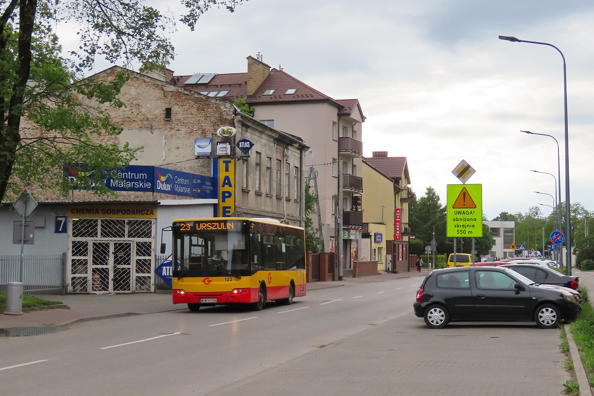 123 (60014)
ZAZ jedzie jako kurs â307â linii numer 23 â Grodzisk Maz. Dw. PKP (17:10)-Urszulin PÄtla (17:47). 
Słowa kluczowe: objazd