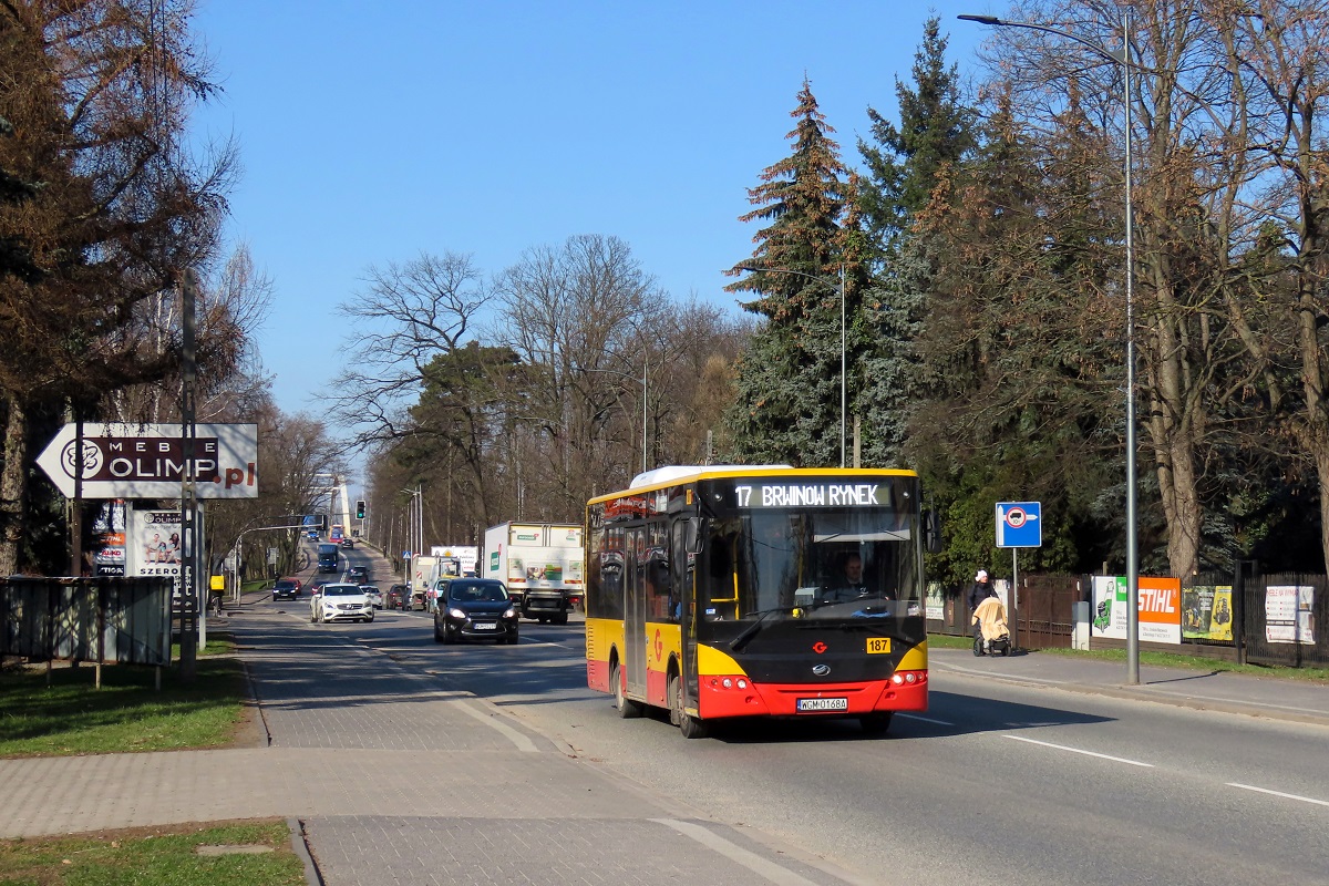 187 (20148)
ZAZ jedzie jako kurs 118 linii numer 17: Grodzisk Maz. Szpital (12:25)-BrwinĂłw Rynek (13:11). Pozdrowienia dla Kierowcy!
