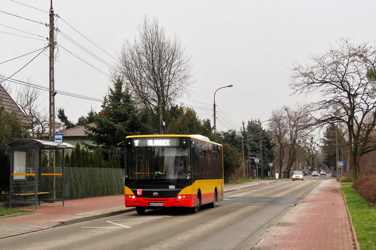 20149
ZAZ jedzie jako kurs linii numer 17 â Grodzisk Maz. Szpital (13:25)-MilanĂłwek Mifam/Tesco (14:01)-Grodzisk Maz. Szpital (14:27). 
Obok widoczny jest jeszcze nieuĹźytkowany przystanek "Grodzisk Maz. Szpital/KoĹĹÄtaja 01" ktĂłry zacznie byÄ obsĹugiwany przez m.in. widocznÄ na zdjÄciu siedemnastkÄ wraz z nadejĹciem nowego roku. 
