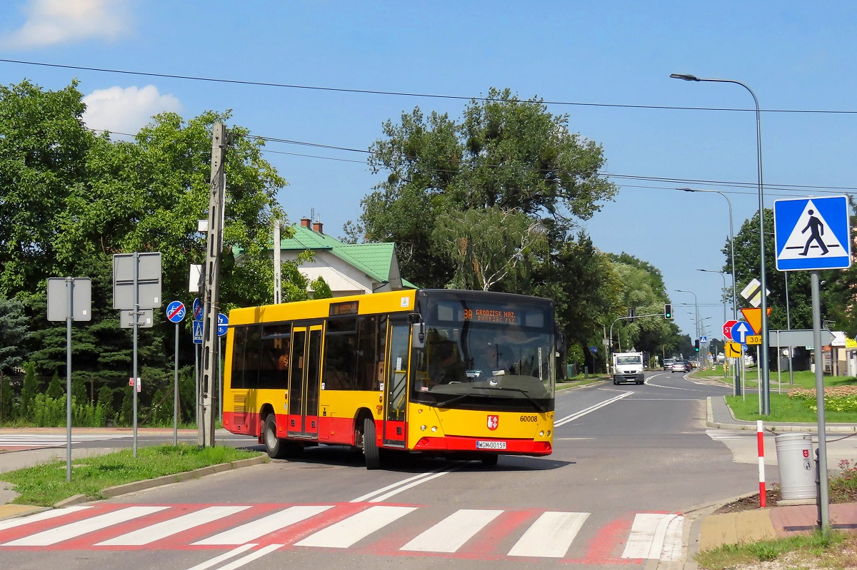 60008
MAZ jedzie jako kurs â5557â linii numer 3 â BĹonie Okrzei (12:05)-Grodzisk Maz. Dw. PKP (12:40). 
