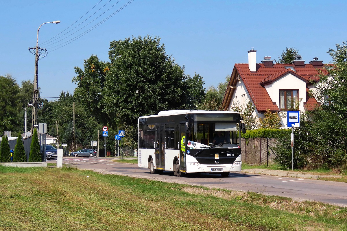 80410
ZAZ jedzie jako kurs linii numer B9 â ĹťĂłĹwin ZespĂłĹ SzkĂłĹ i Orlik (11:40)-Owczarnia Jagiellonki (12:01)-ĹťĂłĹwin ZespĂłĹ SzkĂłĹ i Orlik (12:34). 
WĂłz zostaĹ tymczasowo przeniesiony z zajezdni Ĺźyrardowskiej do pruszkowskiej w zwiÄzku z rozbiciem ZAZ-a 20116.

