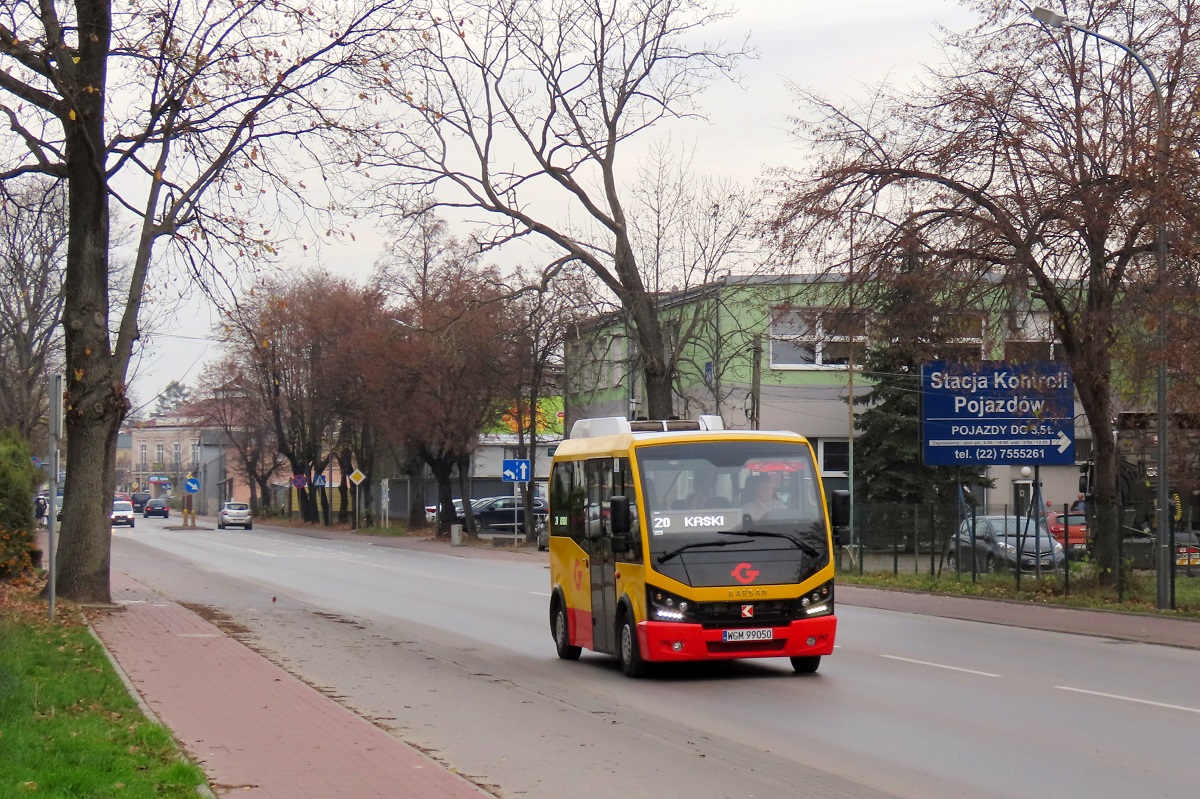 20122
Karsan jedzie jako kurs â209â linii numer 20 â Grodzisk Maz. Szpital (14:00)-Kaski DwĂłr (14:49). 

