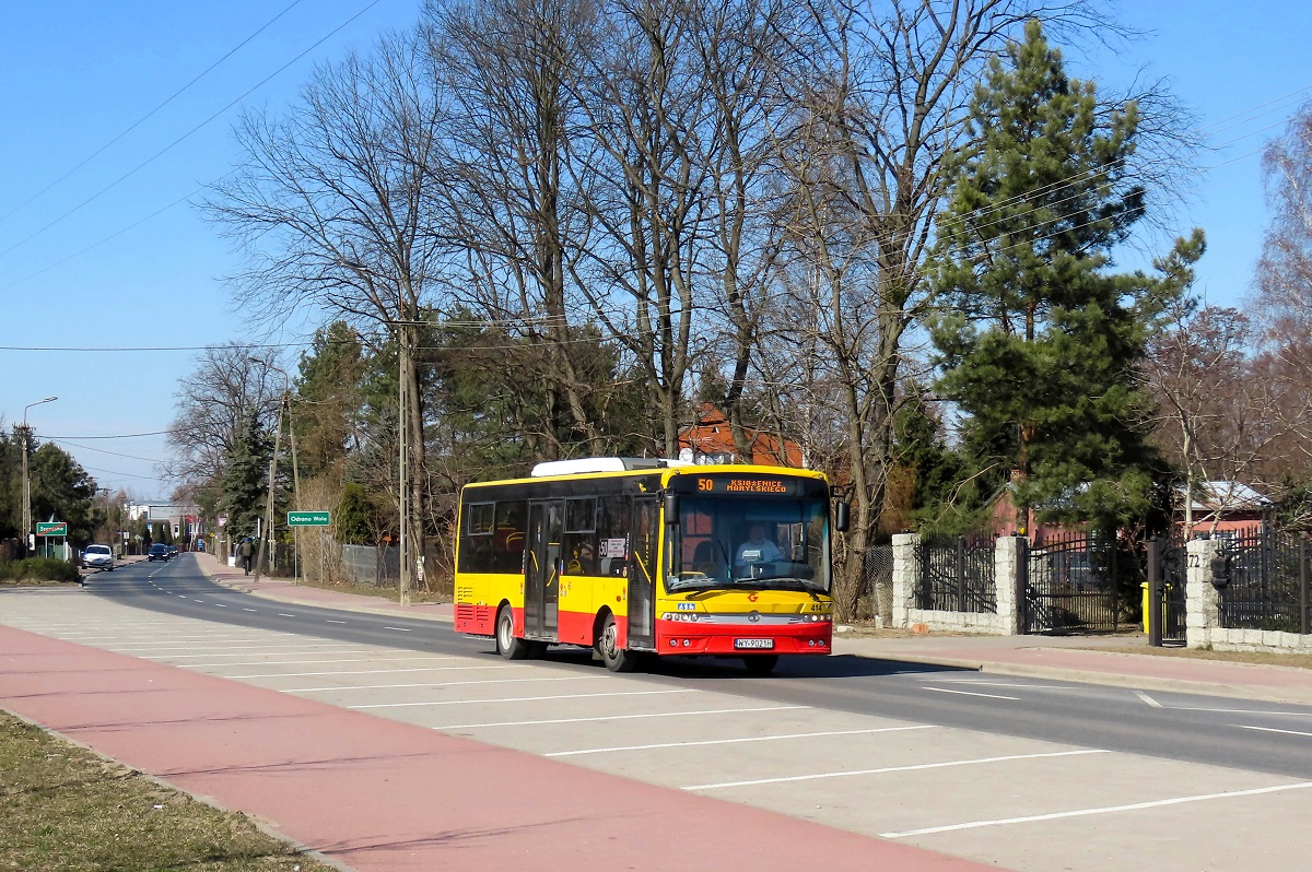 414 [ex. A289]
SanCity jedzie jako kurs â106â linii numer 50 â Grodzisk Maz. Dw. PKP (12:27)-KsiÄĹźenice Marylskiego Agri-Rol (12:43). Pozdrowienia dla Kierowcy! 
