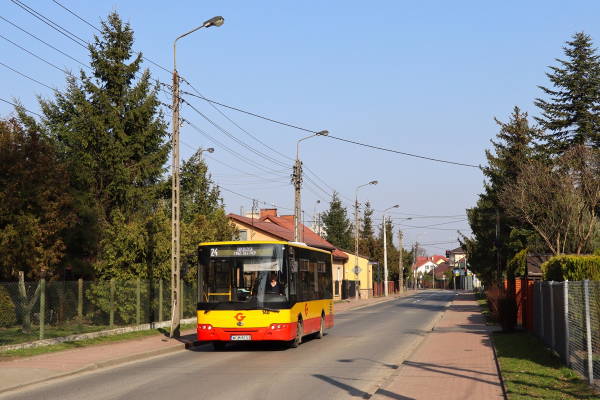 148 (60007)
ZAZ jedzie jako kurs linii numer 24: Izdebno KoĹcielne PÄtla (10:25)-Grodzisk Maz. Dw. PKP (10:53). Pozdrowienia dla Kierowcy! 
