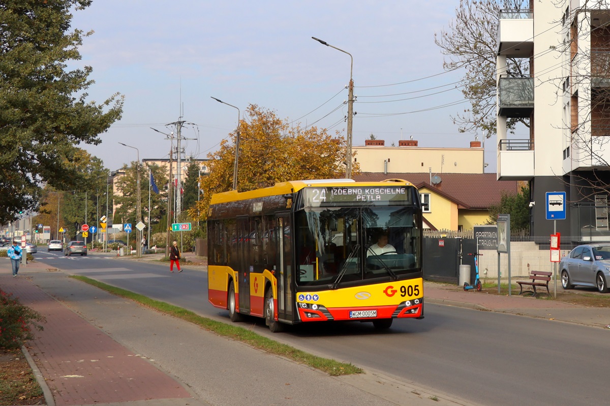 905 (24085)
Solaris jedzie jako kurs linii numer 24: Grodzisk Maz. Dw. PKP (13:10)-Izdebno KoĹcielne PÄtla (13:37). Pozdrowienia dla Kierowcy! 

