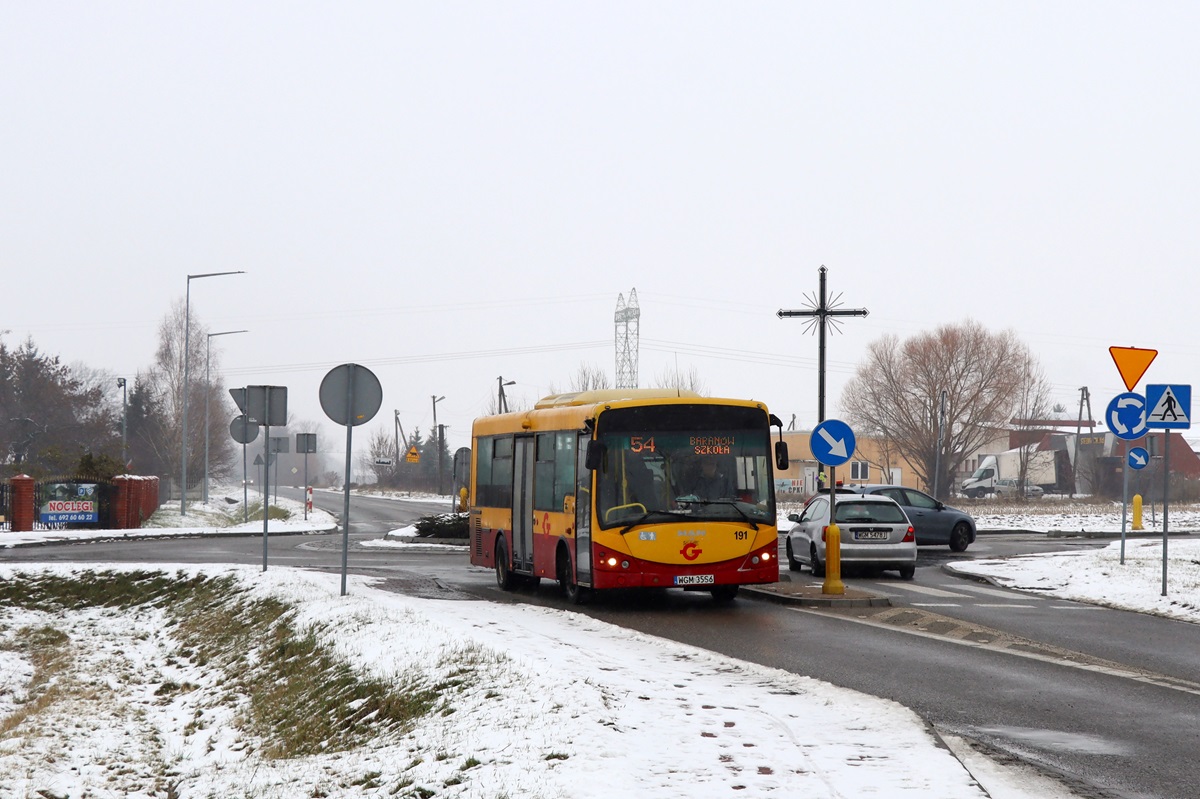 191 (40001)
SanCity jedzie jako kurs 103 linii numer 54: BaranĂłw SzkoĹa (12:32)-Holendry Baranowskie III (12:51)-BaranĂłw SzkoĹa (13:06). 
Słowa kluczowe: zima
