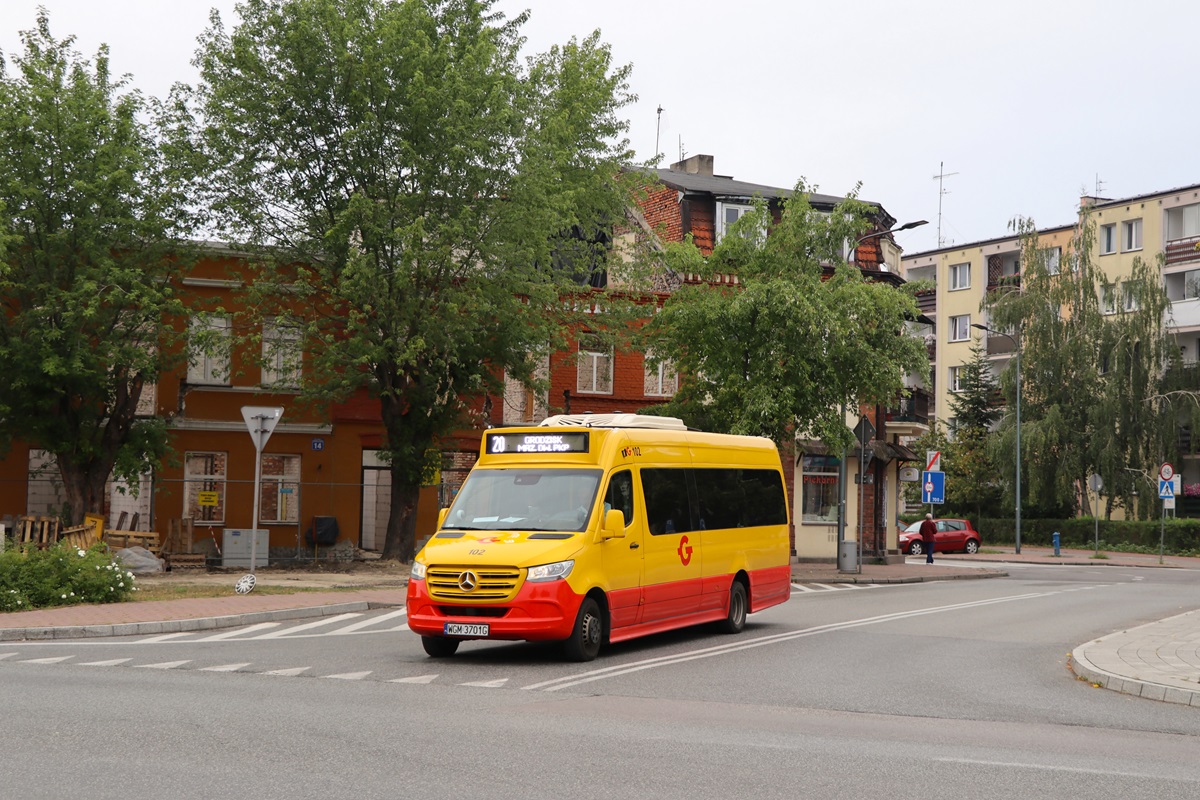 102 (22008)
Sprinter jedzie jako kurs linii numer 20: Kaski DwĂłr (6:50)-Grodzisk Maz. Dw. PKP (7:45). Pozdrowienia dla Kierowcy! 
W zwiÄzku z 67 MiÄdzynarodowym WyĹcigiem Kolarskim "DookoĹa Mazowsza", w dniu 25 lipca 2024 r. przez caĹy dzieĹ liniÄ skierowano do kraĹca "Grodzisk Maz. Dw. PKP" zamiast "Grodzisk Maz. Szpital". 

