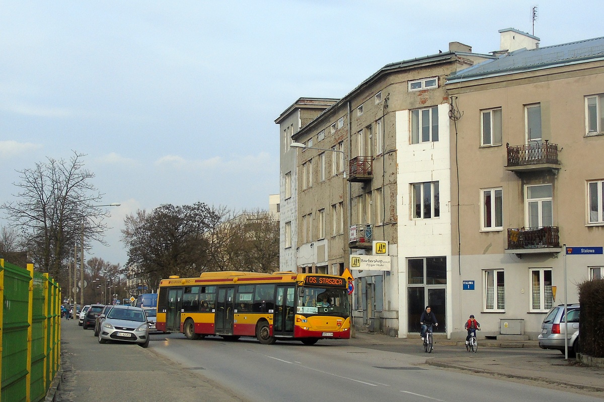 70201
Scania (ex. A501) skrÄca w ul. StalowÄ jadÄc w obsĹudze kursu linii numer 1 w relacji PruszkĂłw PKP (17:15)-PruszkĂłw os. Staszica (17:22). 
