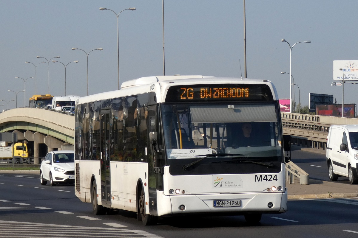M424
Ambasador jedzie w obsĹudze kursu linii zastÄpczej KM ZG w relacji Grodzisk Mazowiecki Dw. PKP (7:55)-Warszawa Dw. Zachodni (9:14). 
