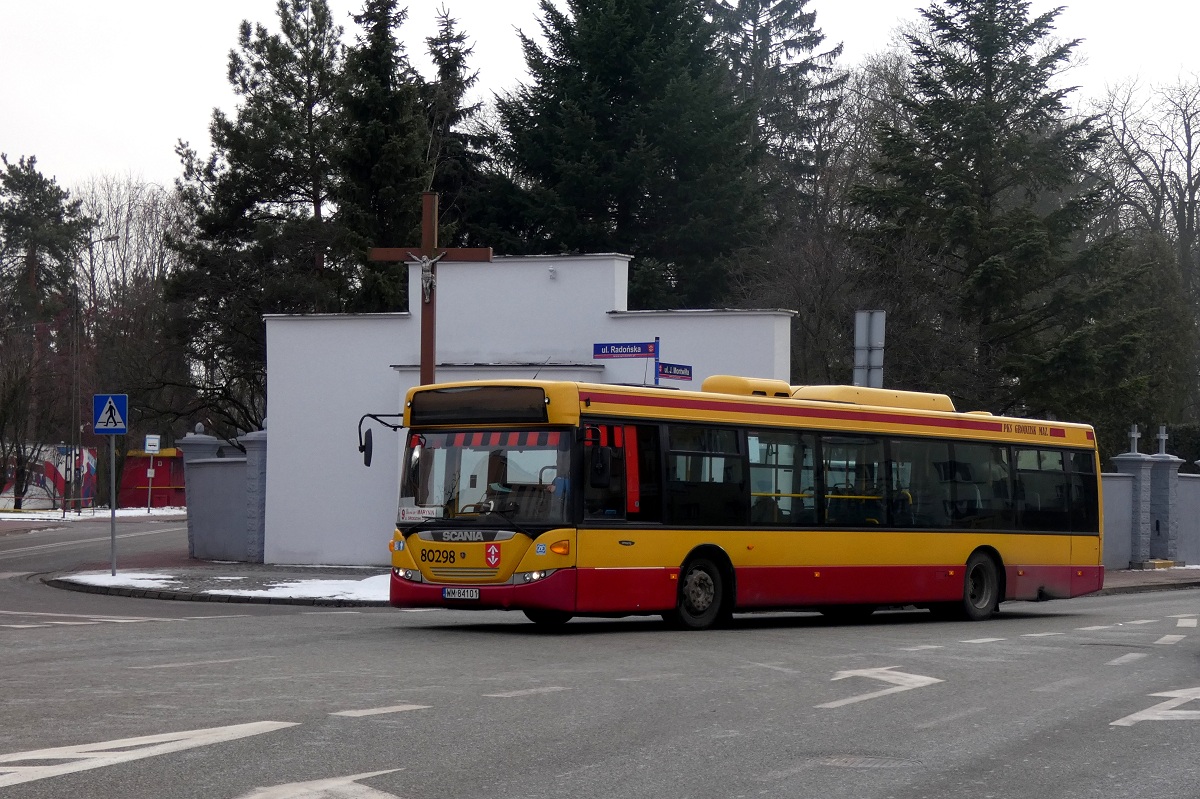 80298 
Scania (ex. A598) jedzie w obsĹudze kursu â5312â linii numer 9 w relacji Grodzisk Maz. Szpital (13:35)-Marynin Dzwonkowa (14:18). 
Słowa kluczowe: DziwadĹo
