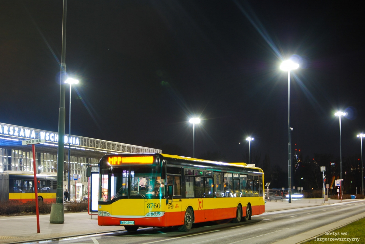 8760
Solaris Urbino 15 o numerze taborowym #8760 wĹaĹnie obsĹuguje przystanek Dw. Wschodni Kijowska na linii MPP. WkrĂłtce zastÄpiÄ niÄ nowsze Solarisy Urbino 18 z serii #88xx.
Słowa kluczowe: SU15